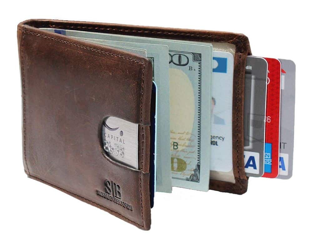 Serman Brands Bifold Genuine Leather Wallet with Money Clip
