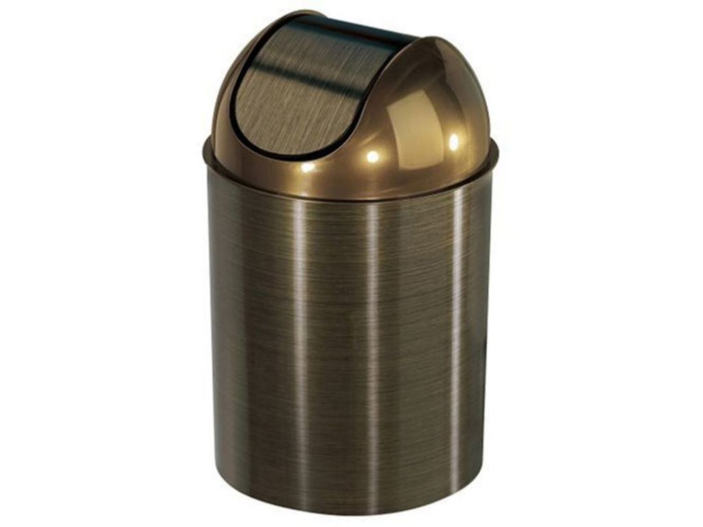 Umbra 082744-125 , Bronze Mezzo Swing-Top Waste Can, 2.5-Gallon (10 L)