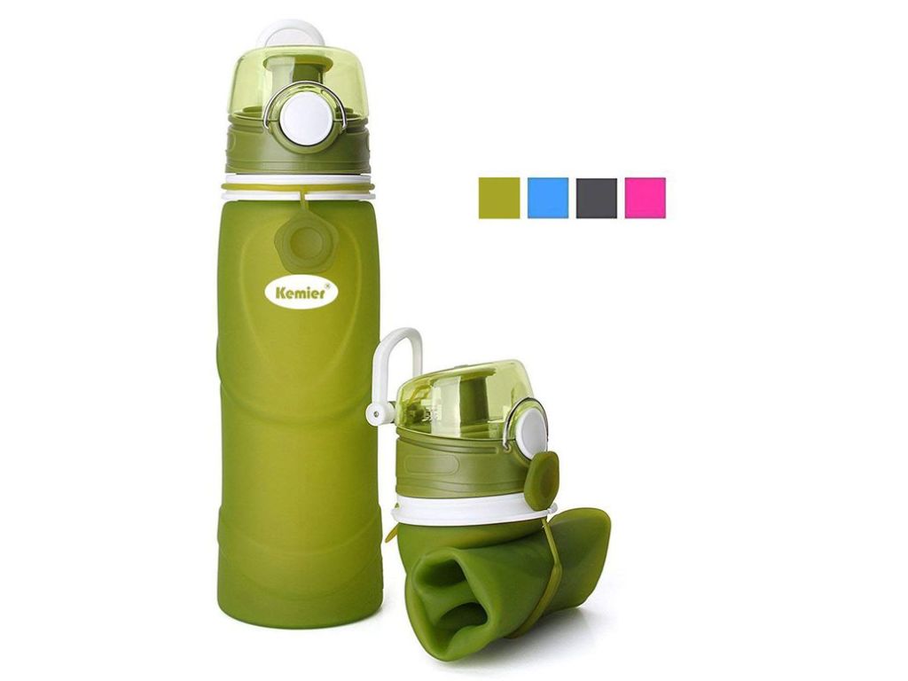 Kemier Collapsible Silicone Water Bottles