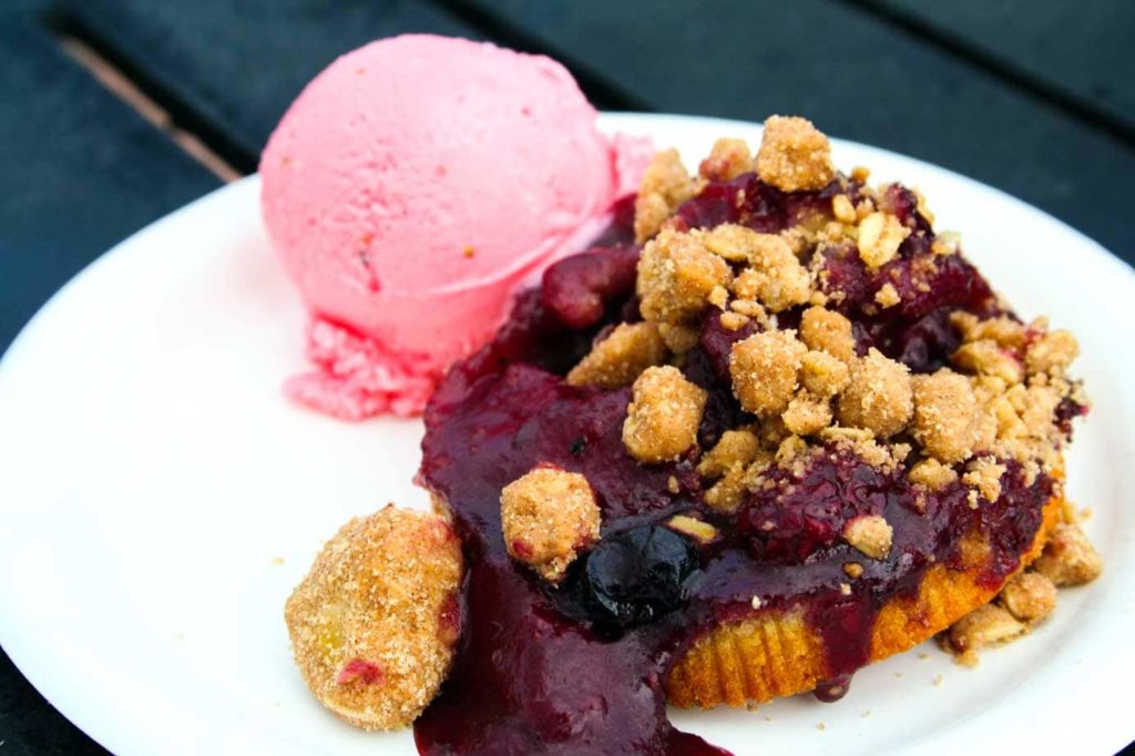 Warm Wild Berry Buckle with Pepperberry Sorbet Disney Epcot 2017 International Flower & Garden Festival