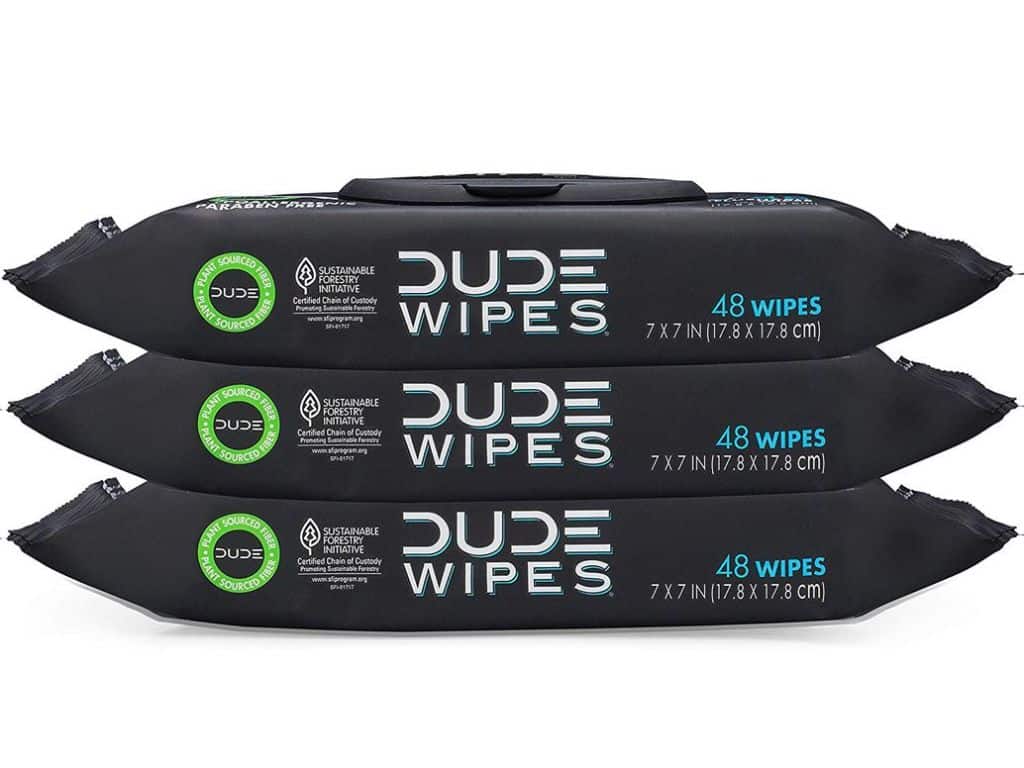 DUDE Wipes Flushable Wipes Dispenser (3 Packs 48 Wipes), Unscented Wet Wipes with Vitamin-E & Aloe for at-Home Use, Septic and Sewer Safe by Dude Products