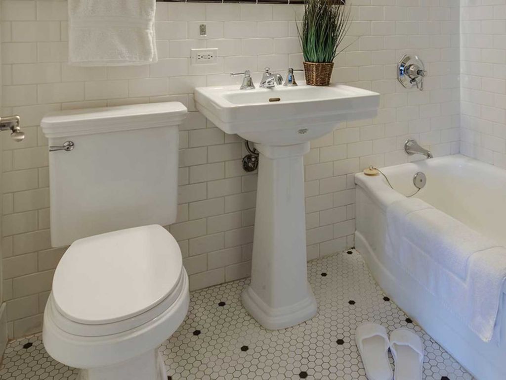 Toilet in a home bathroom