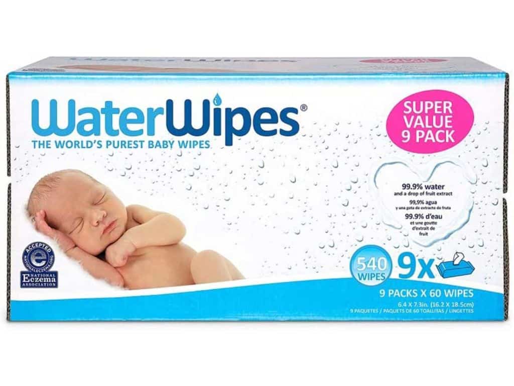 WaterWipes Unscented Baby Wipes, Sensitive and Newborn Skin, 9 Packs (540 Wipes)