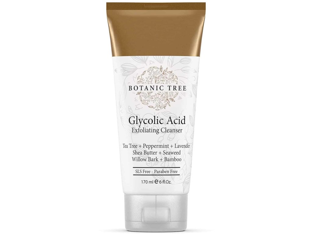 Botanic Tree Glycolic Acid Face Wash - Exfoliating Face Wash with 10% Glycolic Acid, AHA and Salicylic Acid for Acne, Anti-Aging, and Wrinkle Reduction, 6 fl. oz.