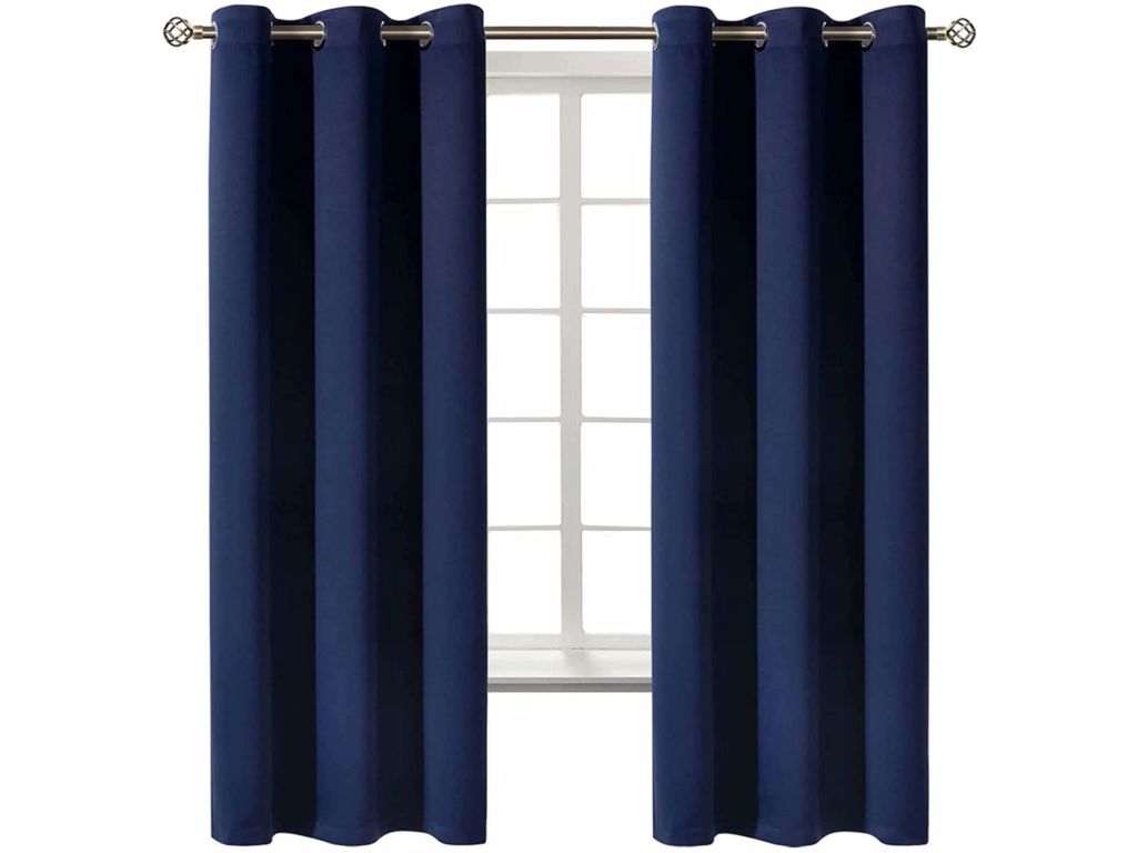 BGment Blackout Curtains for Bedroom - Grommet Thermal Insulated Room Darkening Curtains for Living Room, Set of 2 Panels (42 x 63 Inch, Navy Blue)