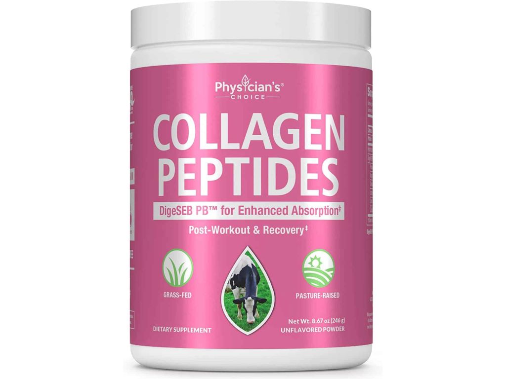 Collagen Peptides Powder - Enhanced Absorption - Supports Hair, Skin, Nails, Joints and Post Workout Recovery - Hydrolyzed Protein - Grass Fed, Non-GMO, Type I and III, Gluten-Free, Unflavored
