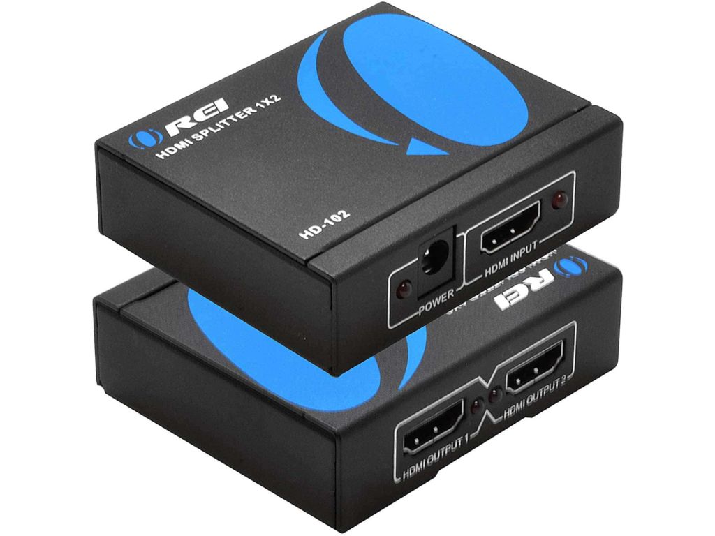 OREI HDMI Splitter 1 in 2 Out 4K - 1x2 HDMI Display Duplicate/Mirror - Powered Splitter Full HD 1080P, 4K @ 30Hz (One Input To Two Outputs) - USB Cable Included - 1 Source to 2 Identical Displays