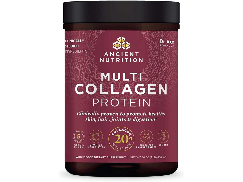 Ancient Nutrition - Multi Collagen Protein Powder - Pure, Collagen Peptides formulated by Dr. Josh Axe, Gluten Free, Made Without Dairy & Soy, 16 oz (Packaging May Vary)