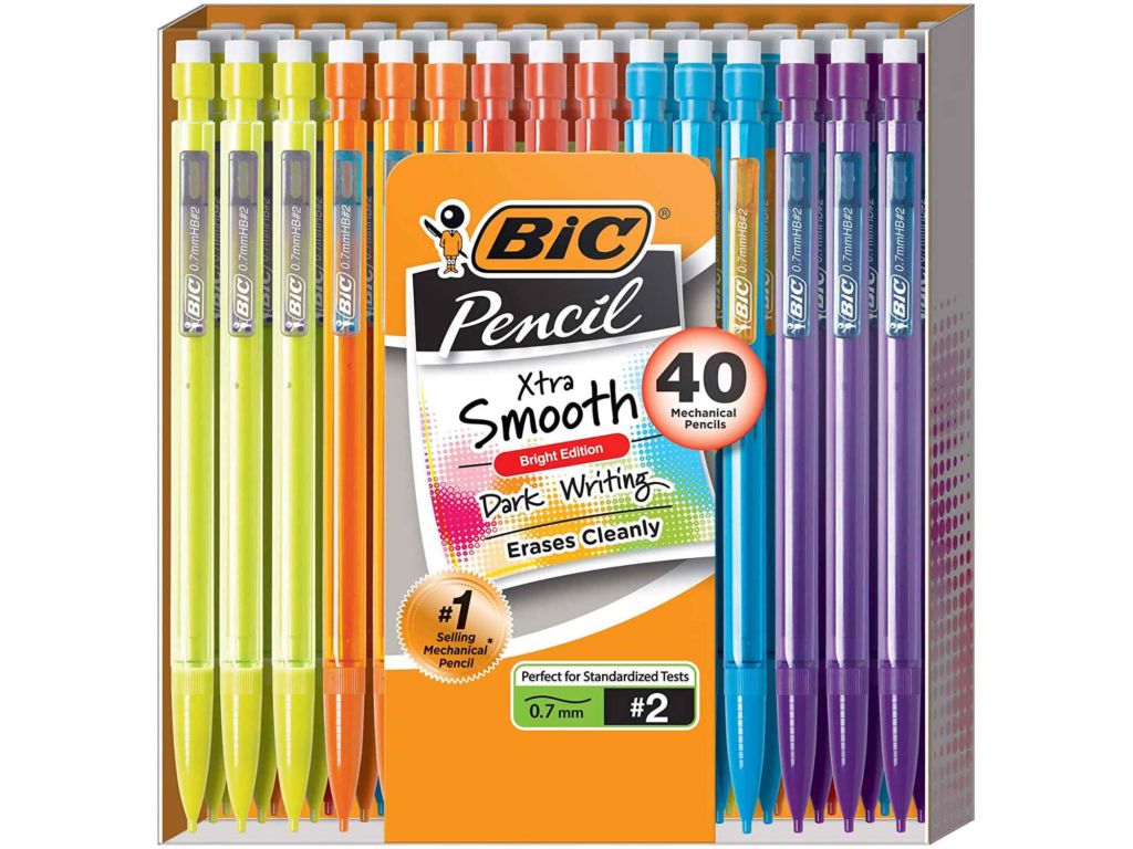 BIC Mechanical Pencil Xtra Smooth Bright Edition, Black, 0.7mm, 40-Count, MPCE40-BLK