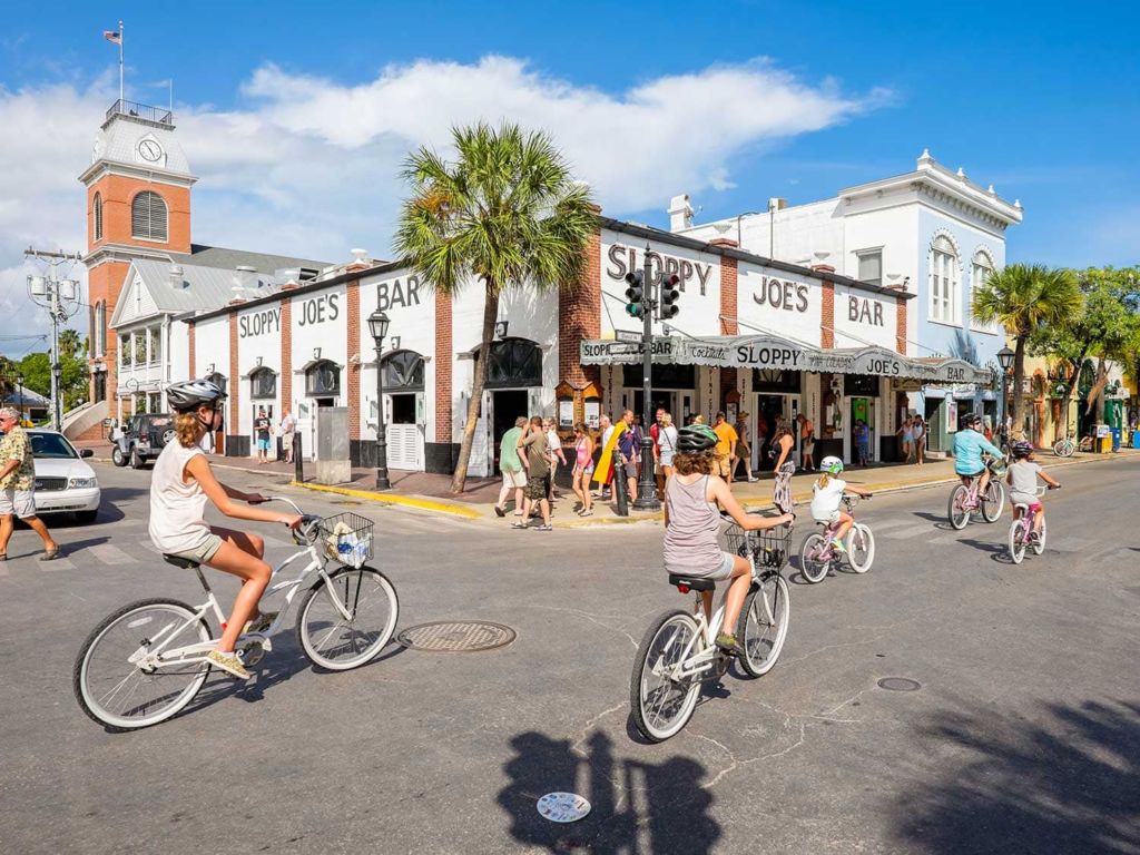Bicycle riders on Duval Street