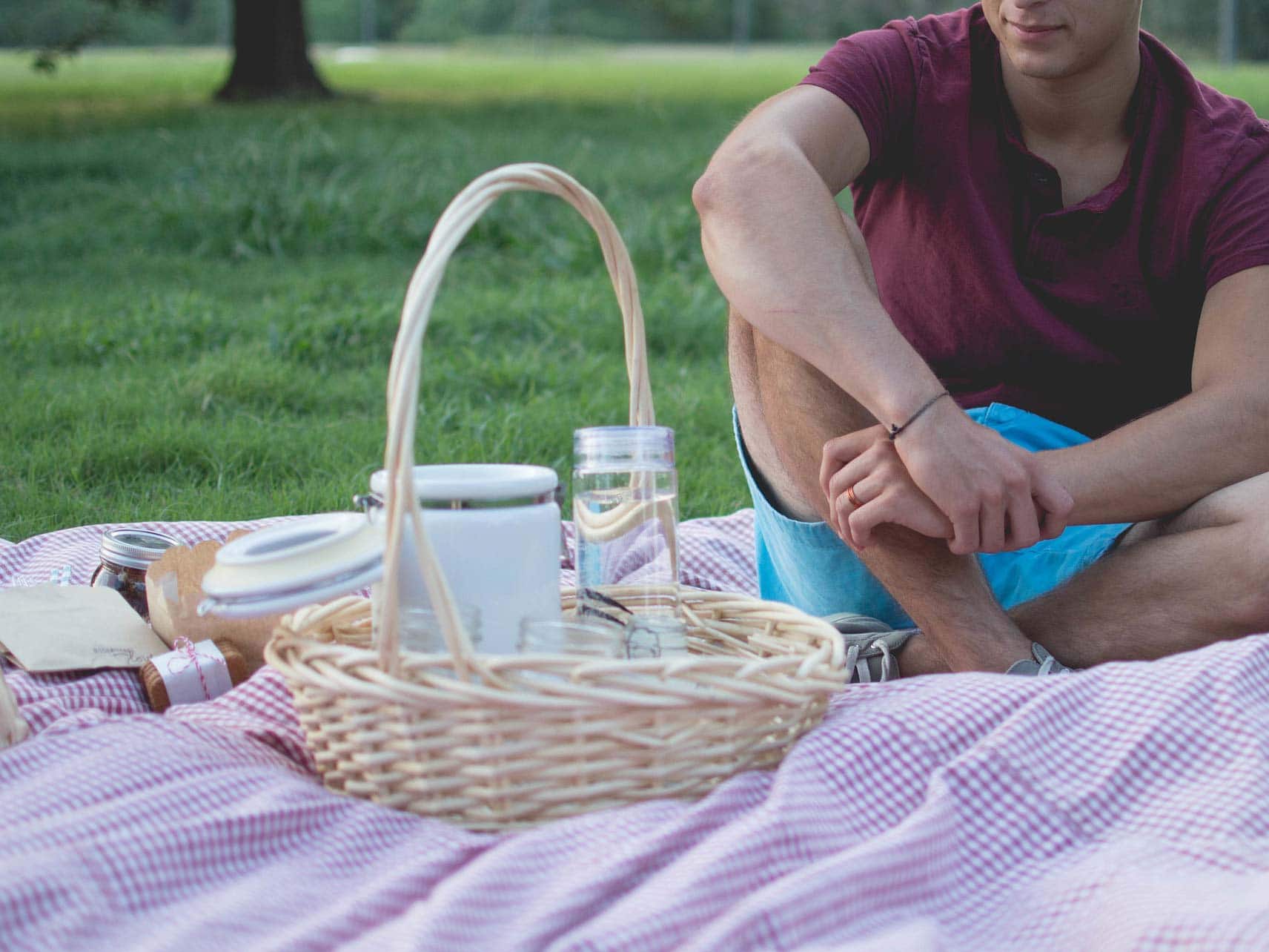 man having a picnic