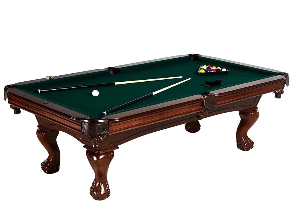 Barrington Hawthorne 100 Inch Billiard Table Set with Cues, Rack, Balls, Brush, and Chalk (23 Pieces)