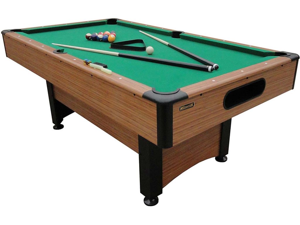 Mizerak Dynasty Space Saver 6.5' Billiard Table with Leg Levelers, Automatic Ball Return, and Classic Green Nylon Cloth