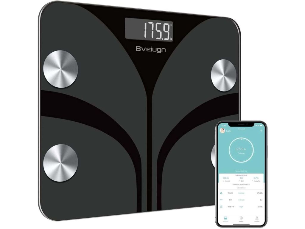 Scales for Body Weight, Bveiugn Digital Bathroom Wireless Fat Smart BMI Body Composition Analyzer Health Monitor Sync 13 Data with Other Fitness Apps