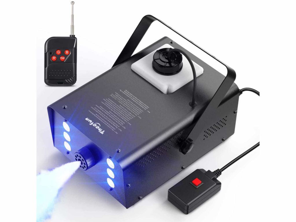 Colors & Strobe Effect Halloween Fog Machine-Wired and Wireless Remote Control Fog Machine for Halloween Wedding Party