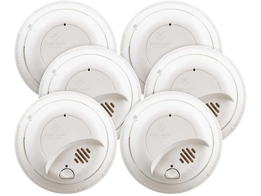 First Alert BRK 9120B6CP Hardwired Smoke Alarm with Backup Battery, 6-Pack