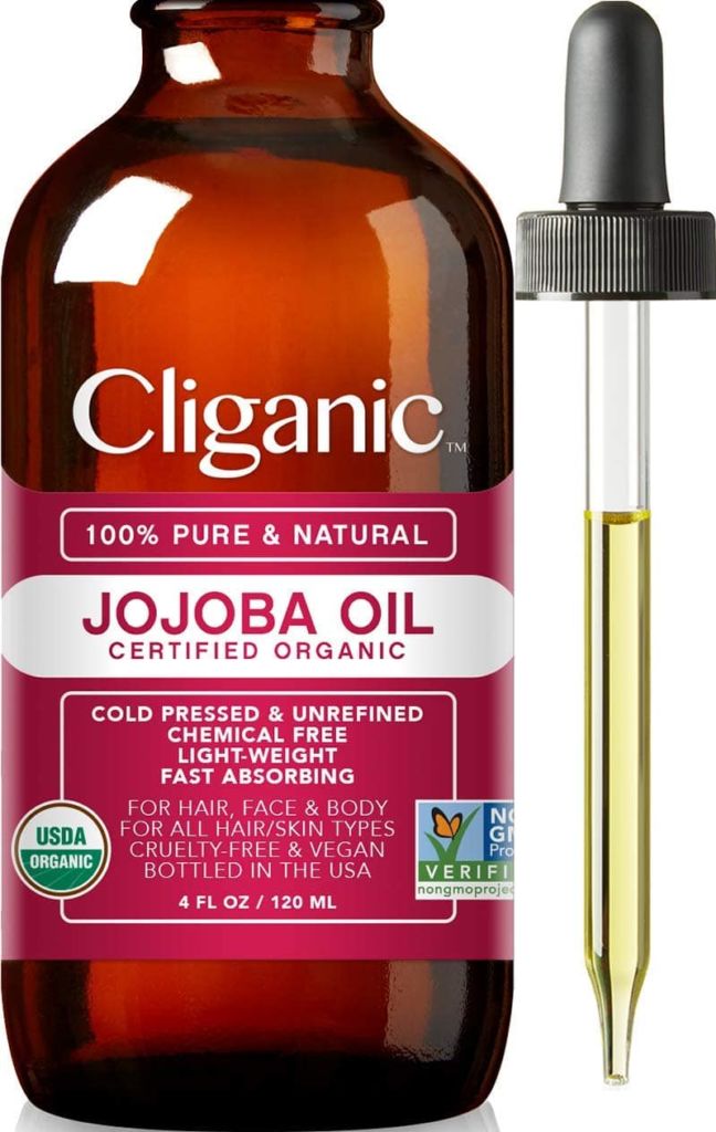 Cliganic USDA Organic Jojoba Oil, 100% Pure (4oz Large) | Natural Cold Pressed Unrefined Hexane Free Oil for Hair & Face | Base Carrier Oil | Cliganic 90 Days Warranty