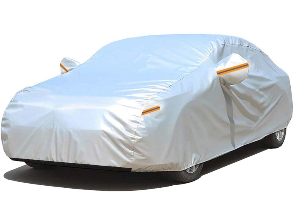 GUNHYI Car Cover Waterproof All Weather for Automobiles, 6 Layer Heavy Duty Outdoor Cover, Sun Rain UV Protection, Fit Sedan (Length 182-191inch)