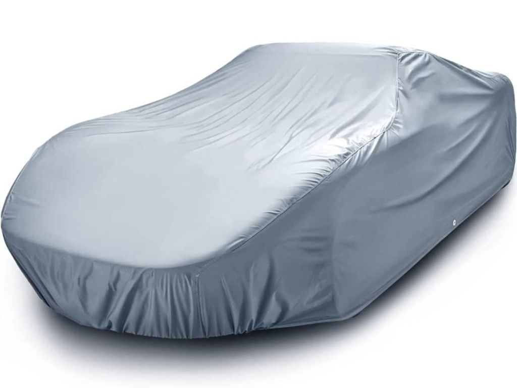 iCarCover 30-Layers Custom-Fit All Weather Waterproof Automobiles Indoor Outdoor Snow Rain Dust Hail Protection Full Auto Vehicle Durable Exterior Car Cover for Hatchback Coupe Sedan (176"-185")