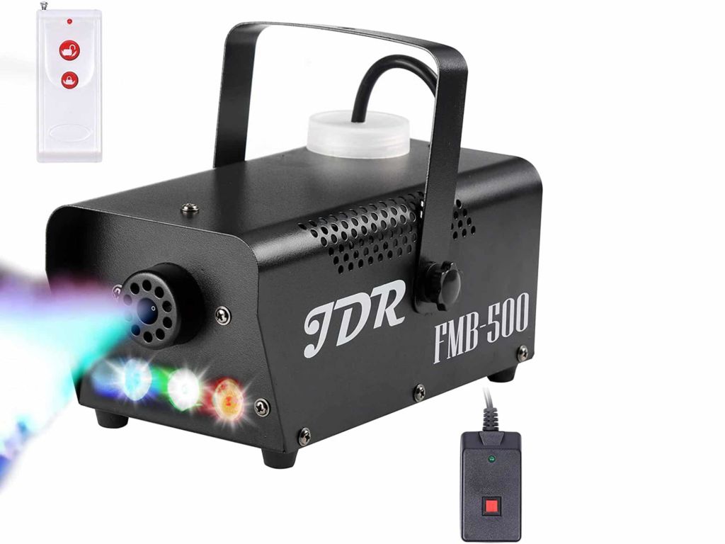 Fog Machine JDR Smoke Machine Controllable LED Light 400W and 2000CFM Fog Disinfection with Wireless and Wired Remote Control for Weddings, Halloween, Parties or Disinfection, with Fuse Protection