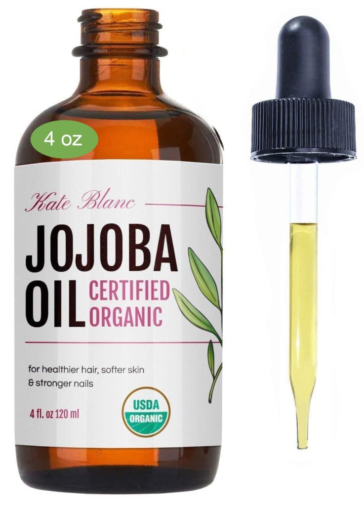 Organic Jojoba Oil, USDA Certified Organic, 100% Pure, Cold Pressed, Unrefined. Revitalizes Hair & Gives Skin a Radiant Youthful Look. Effective Treatment for Face, Lips, Cuticles, Stretch Marks. (4 oz)