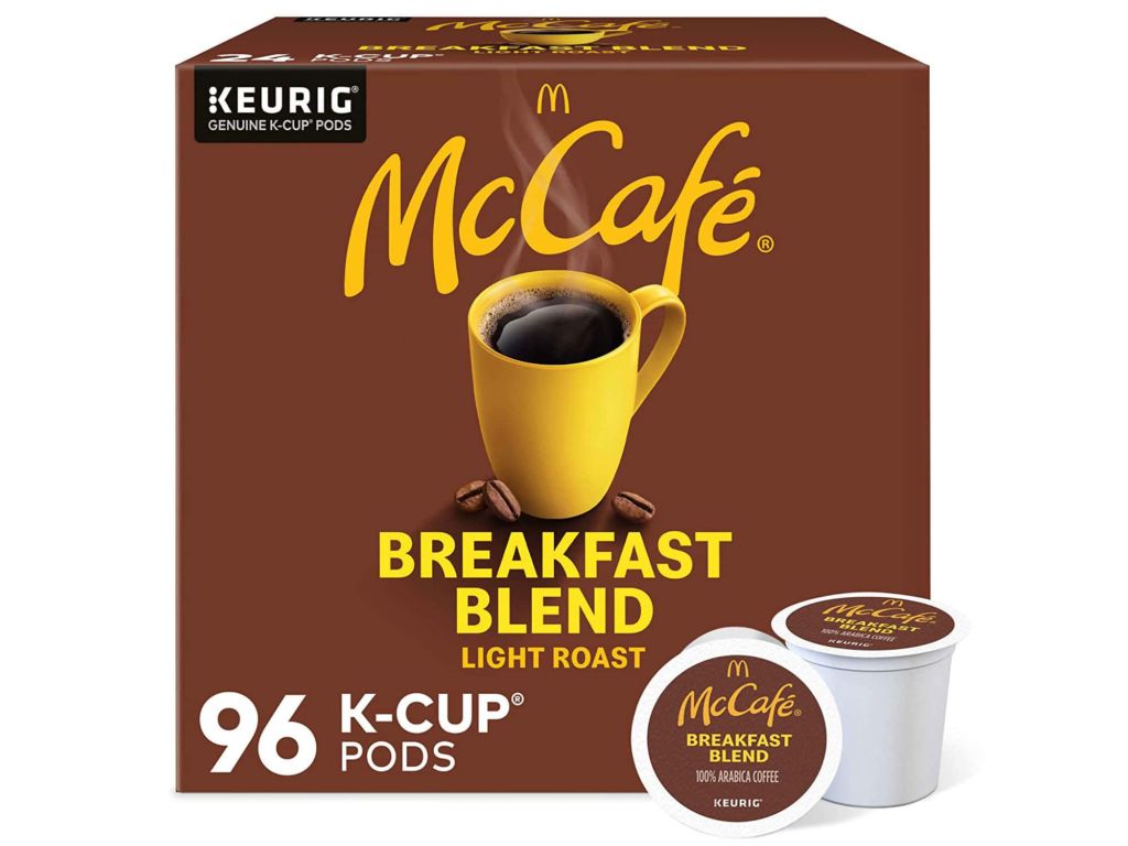 McCafé Breakfast Blend, Keurig Single Serve K-Cup Pods, Light Roast Coffee Pods, 96 Count