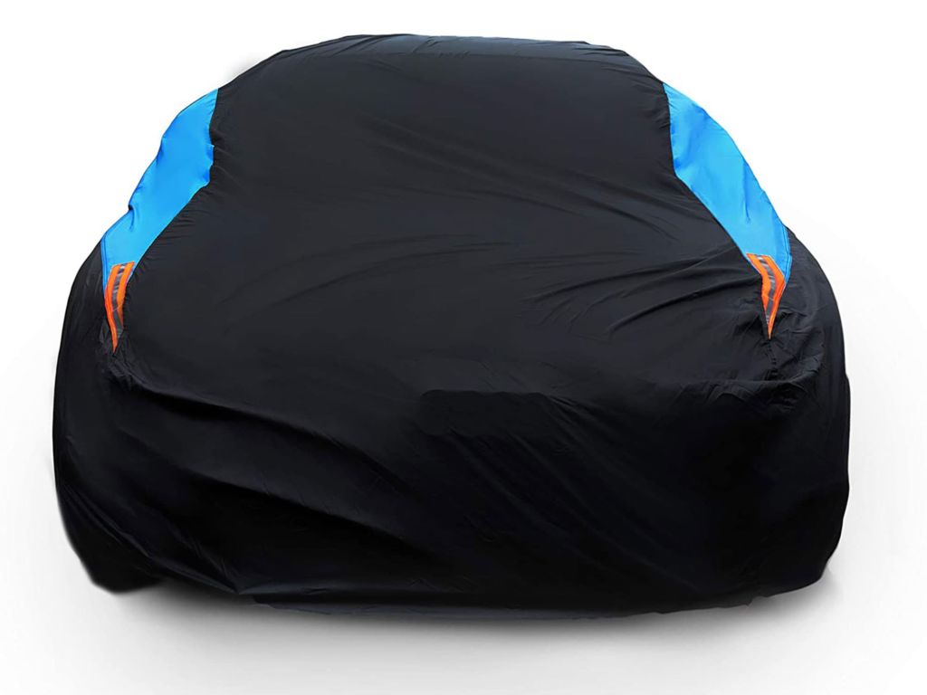 MORNYRAY Waterproof Car Cover All Weather Snowproof UV Protection Windproof Outdoor Full Car Cover, Universal Fit for Sedan (Fit Sedan Length 194-206 inch)