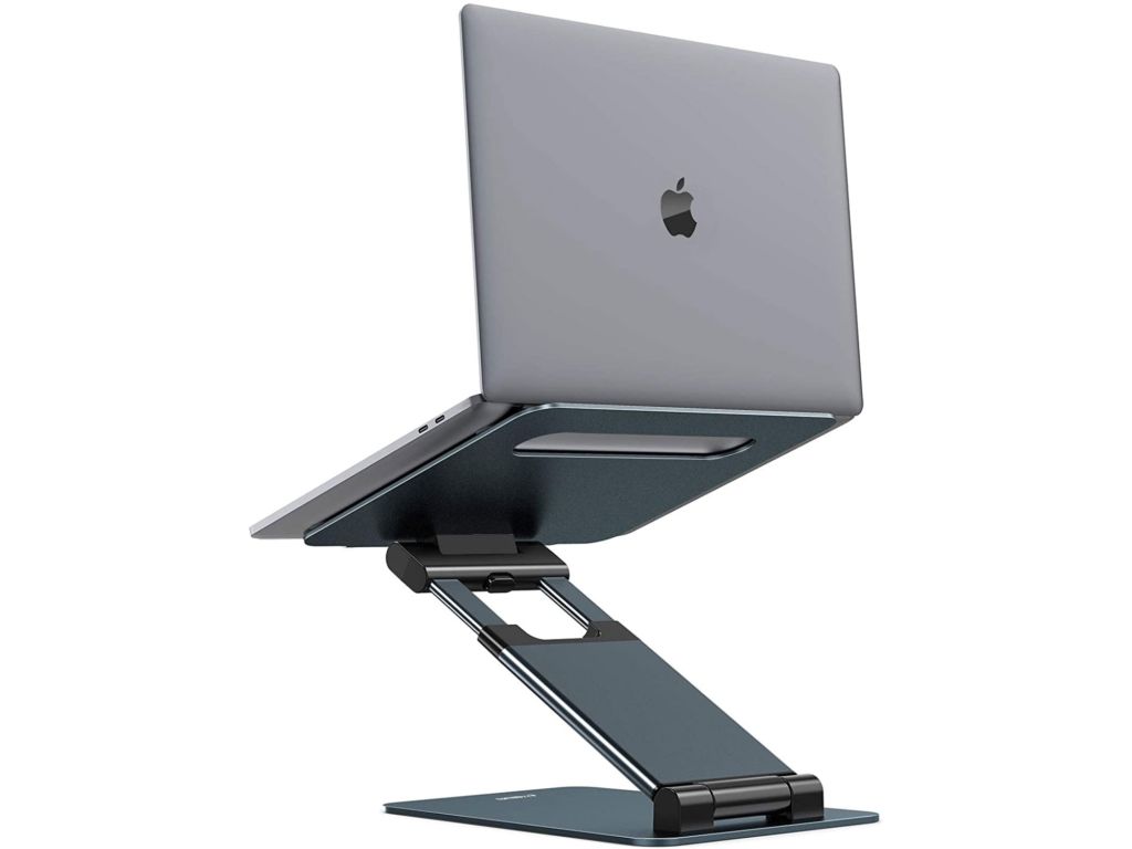 Nulaxy Laptop Stand for Desk, Ergonomic MacBook Stand and Portable Laptop Riser, Adjustable Height up to 21", Compatible with MacBook, All Laptops 10-17" - Space Grey