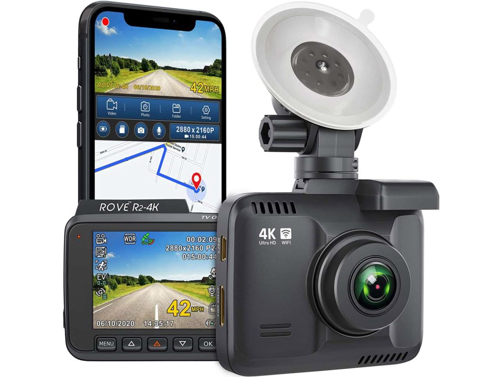 Rove R2-4K Dash Cam Built in WiFi GPS Car Dashboard Camera Recorder with UHD 2160P, 2.4" LCD, 150° Wide Angle, WDR, Night Vision