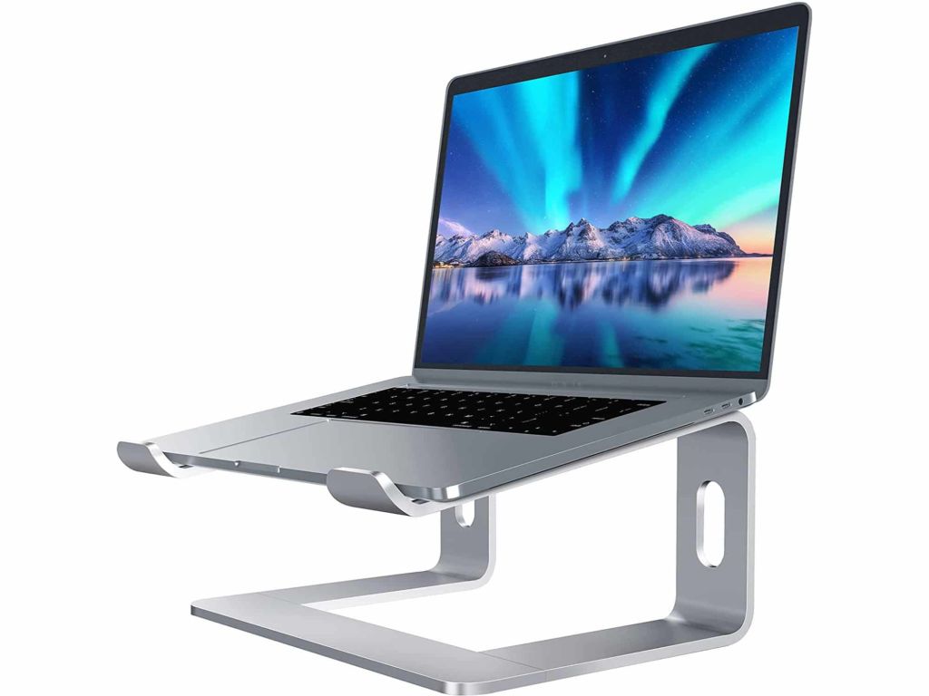 Soundance Laptop Stand, Aluminum Computer Riser, Ergonomic Laptops Elevator for Desk, Metal Holder Compatible with 10 to 15.6 Inches Notebook Computer, Silver
