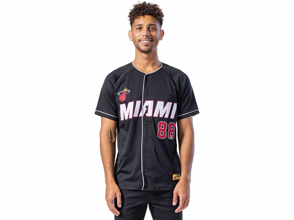 Ultra Game NBA Men's Mesh Button Down Baseball Jersey Tee Shirt