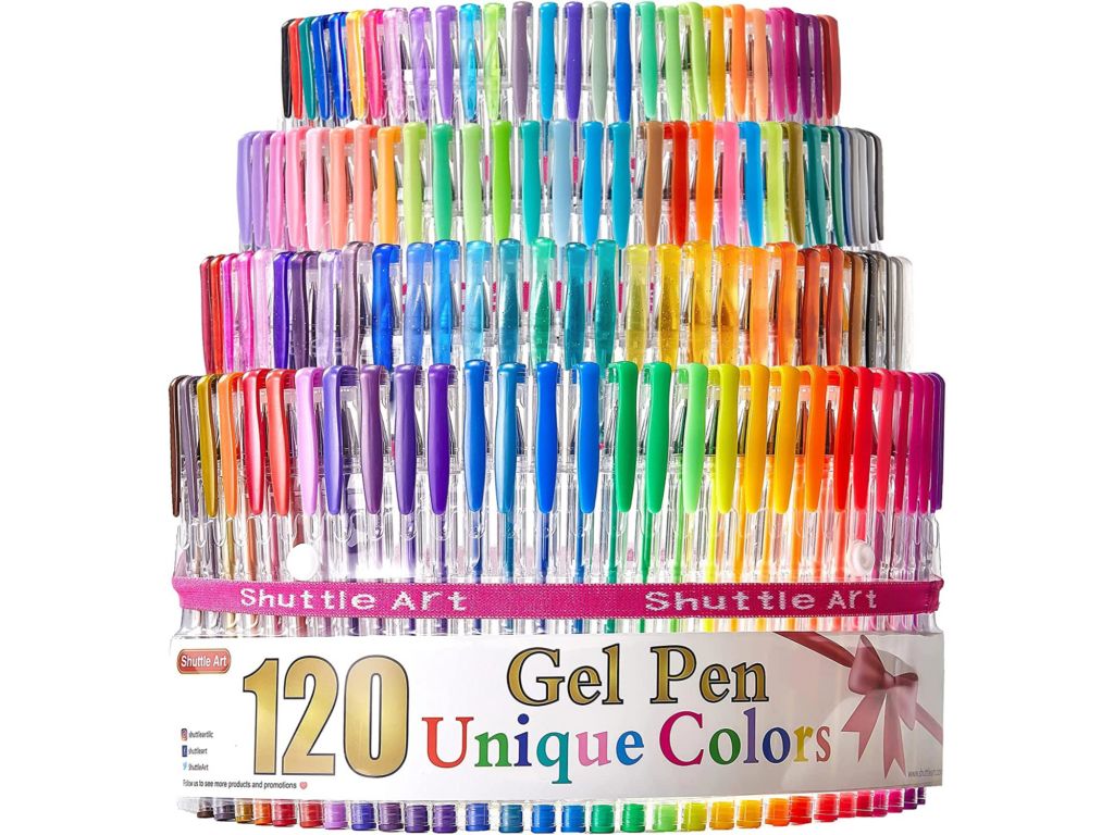 Shuttle Art 120 Unique Colors (No Duplicates) Gel Pen Set