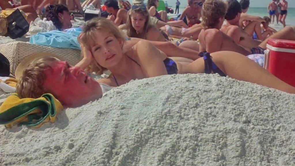 John Candy and Karen Austin in “Summer Rental.”