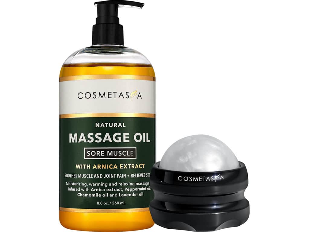 Cosmetasa Sore Muscle Massage Oil with Massage Ball Roller