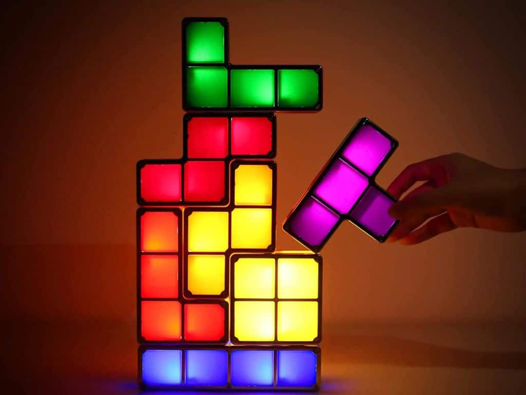 This nightlight - or desk decoration if you prefer- is made to look like a game of Tetris.