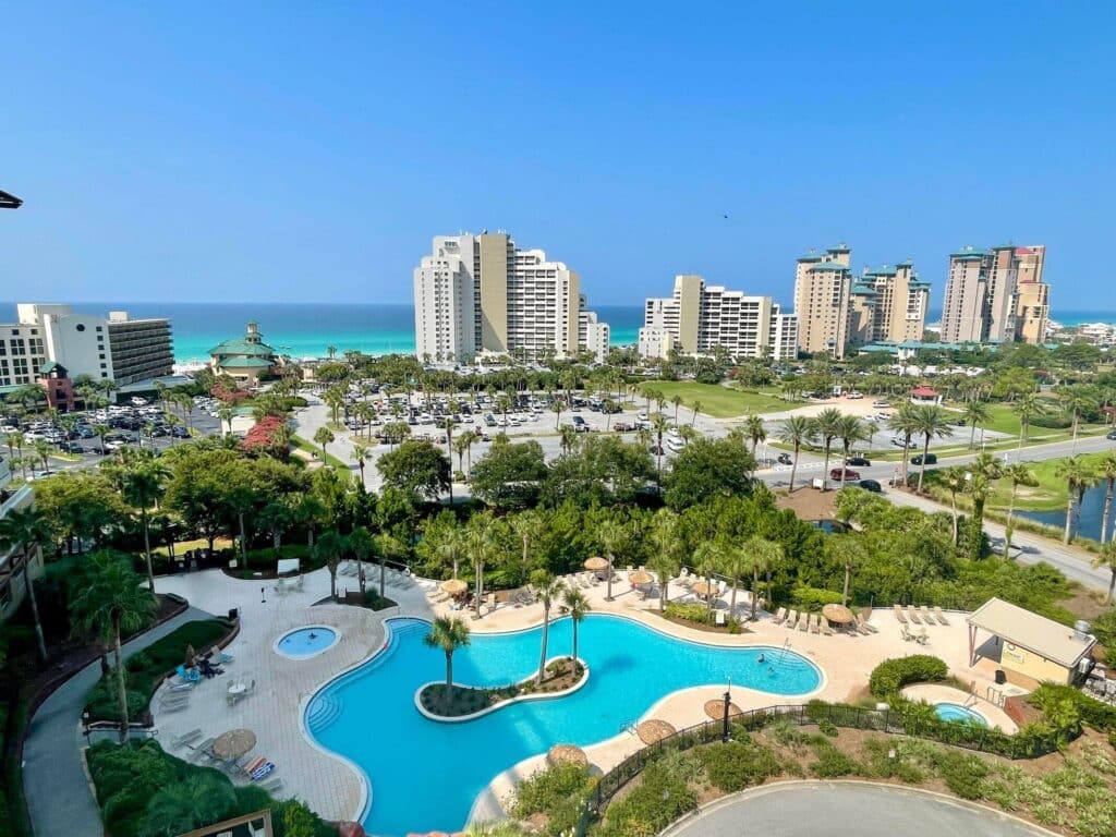 Exterior of Sandestin resort with view of pool