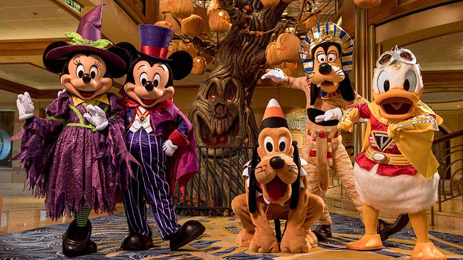 Disney characters dress up for Halloween on the High Seas.