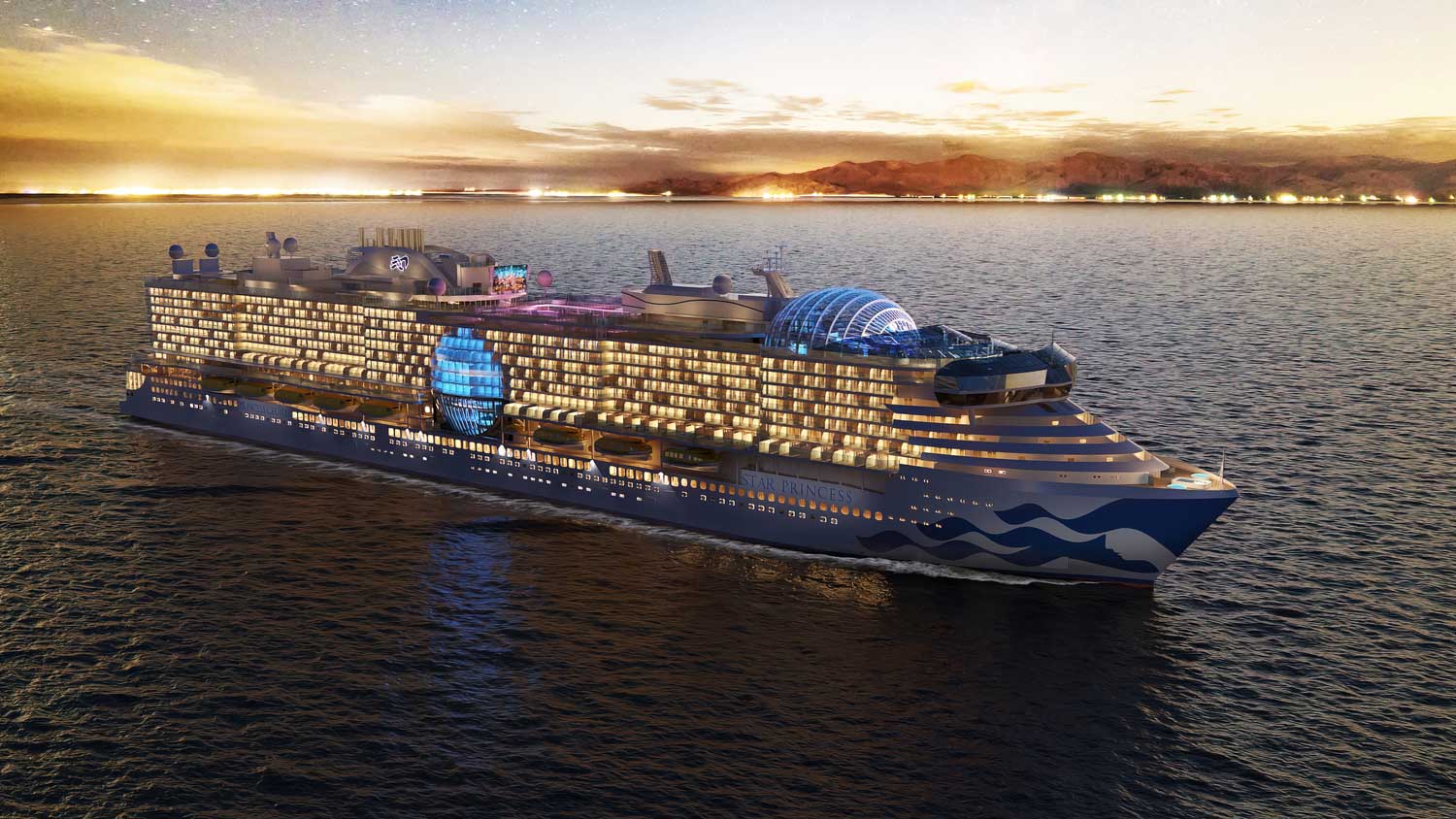 The Star Princess will be among the two biggest ships for the cruise line.