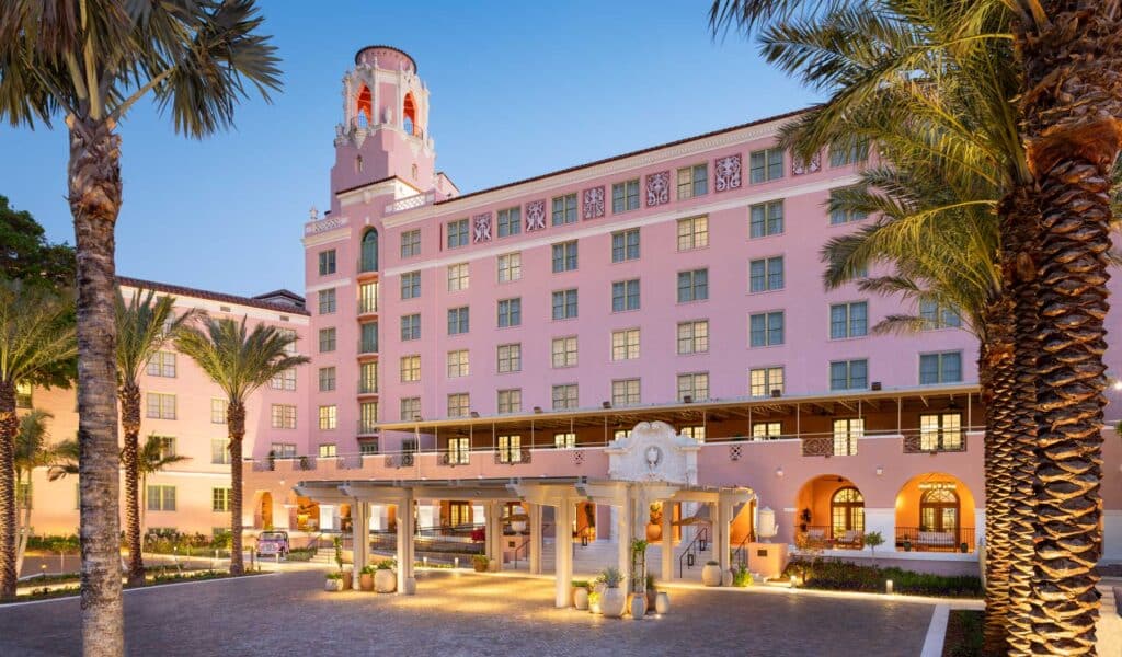 The Vinoy Resorts sits on the waterfront in downtown St. Petersburg.