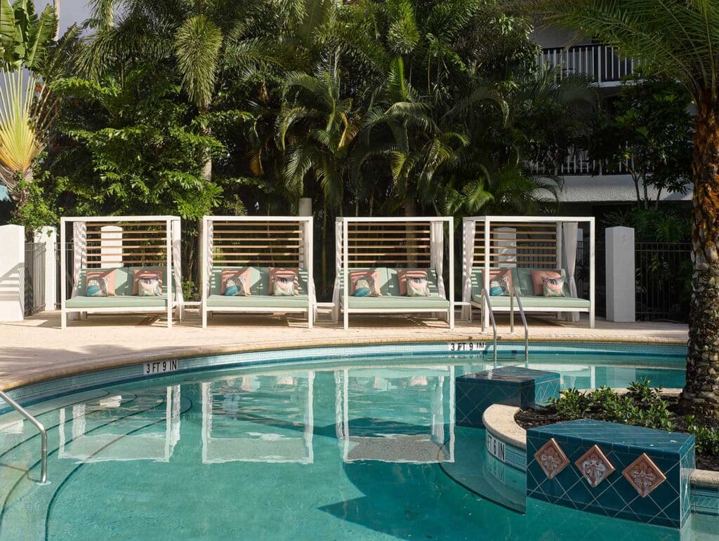 The Spa’s pool at the PGA National resort in Palm Beach Gardens, Florida.