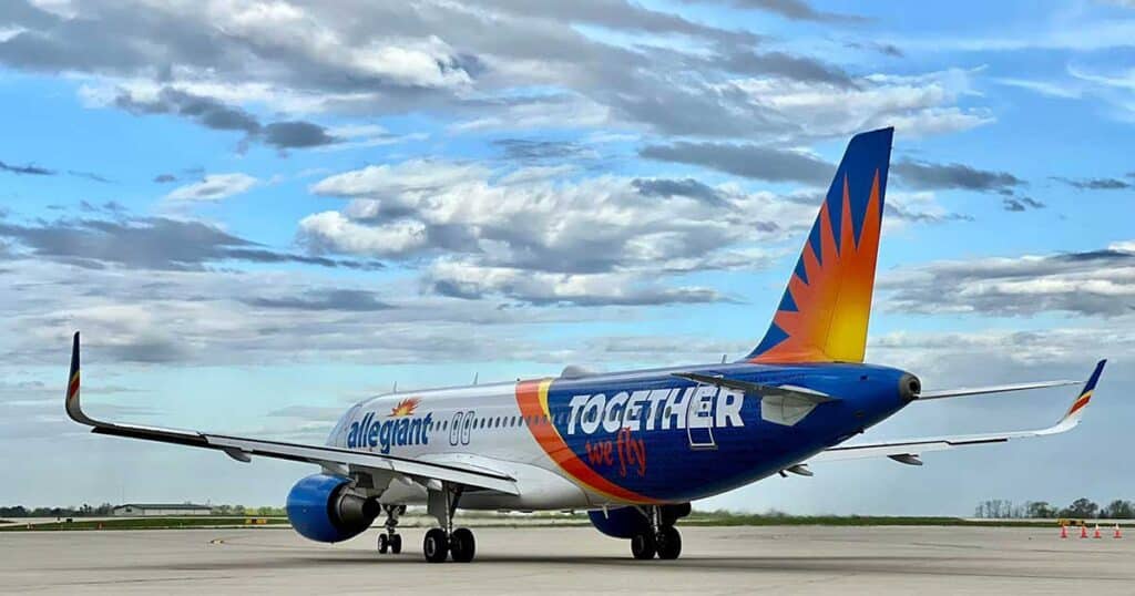 An Allegiant jet on the runway