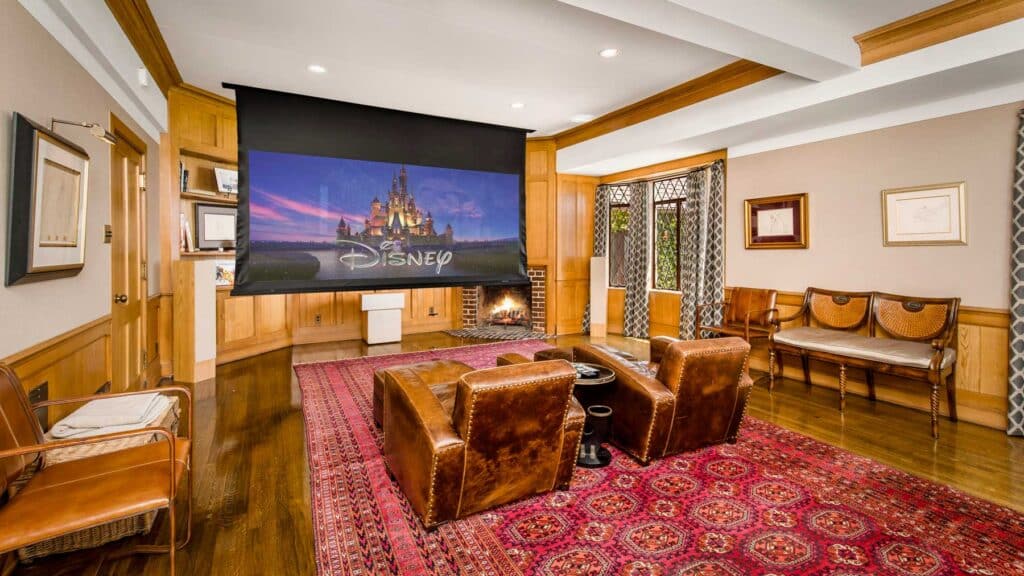 Screening room inside Walt Disney's home