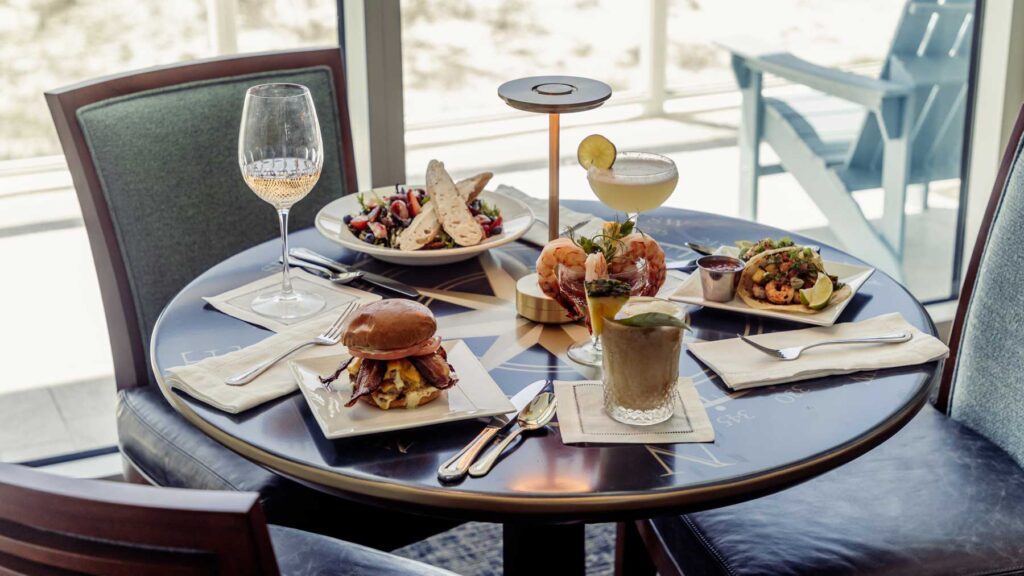 Dinner on a restaurant table