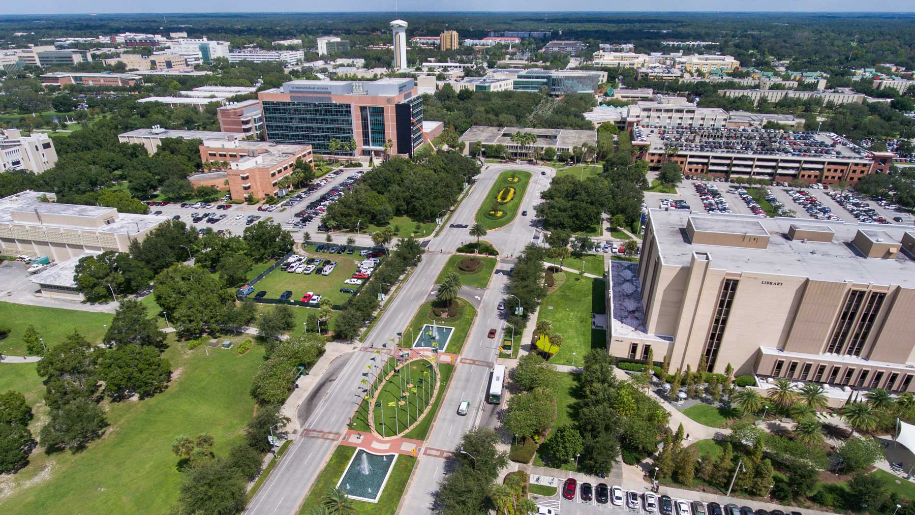 Aerial view of USF campus in Tampa