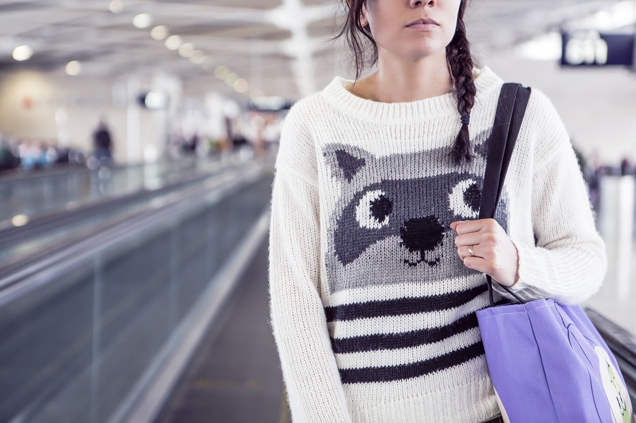 Girl in an airport