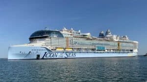 Icon of the Seas sails through the water