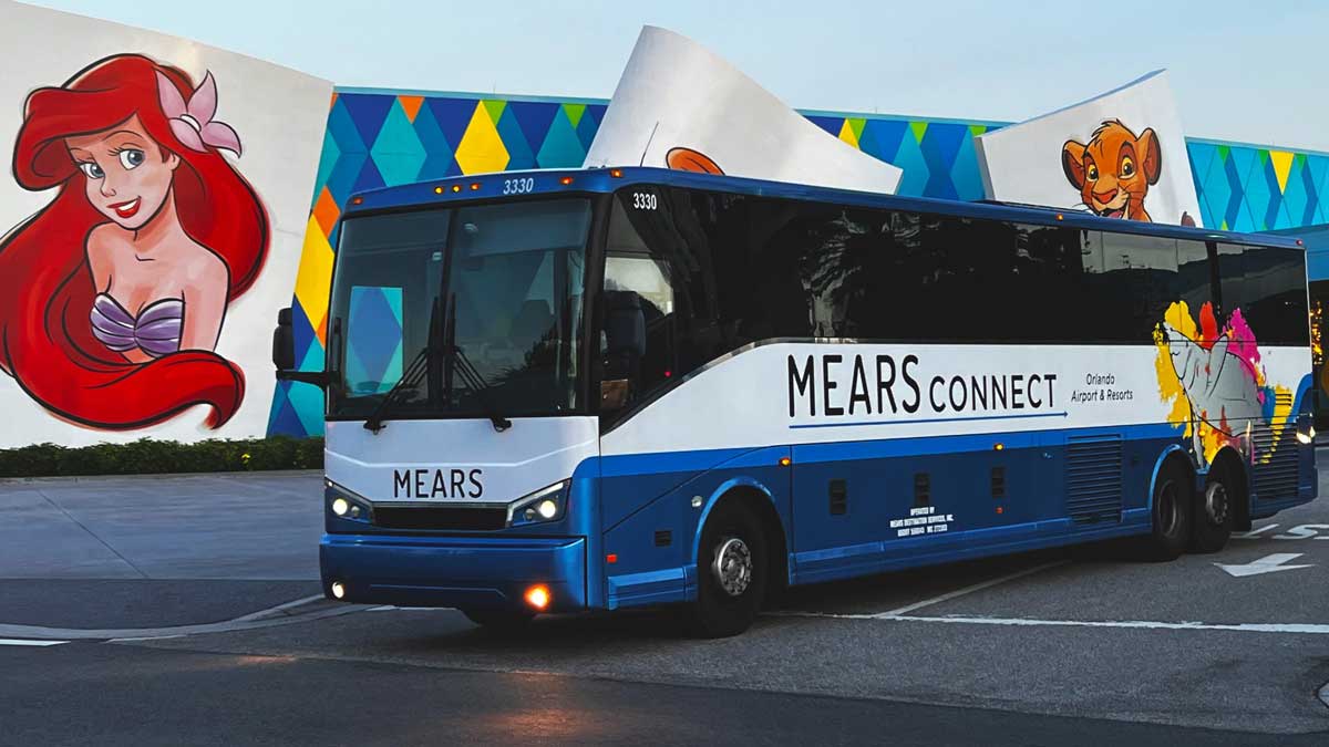 Mears Connect bus outside a Disney resort