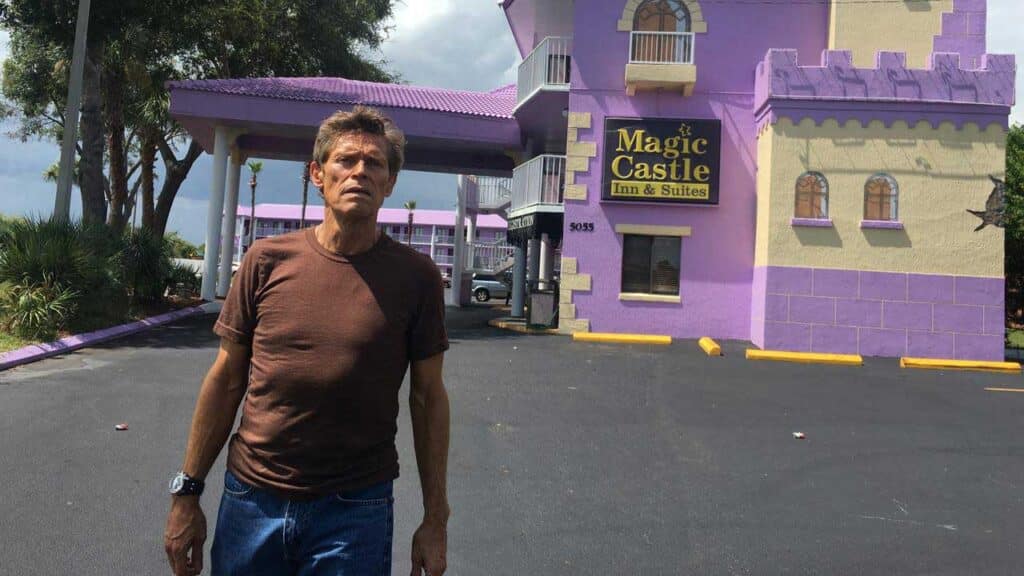 Willem Dafoe on set