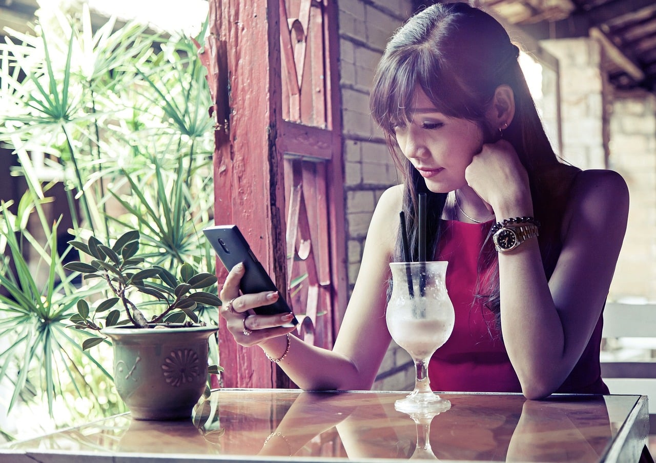 Woman using a smartphone